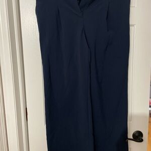 Ann Taylor Factory Navy Wide-Leg Dress Pants